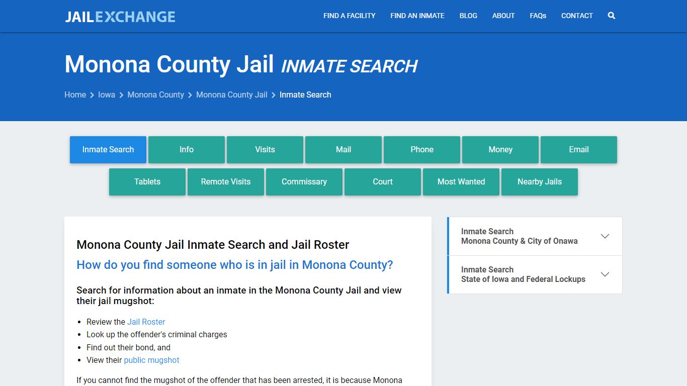 Inmate Search: Roster & Mugshots - Monona County Jail, IA - Jail Exchange